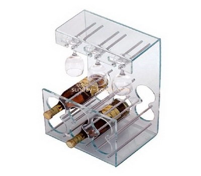 Acrylic wine display racks for 6  bottles and cups WDK-003