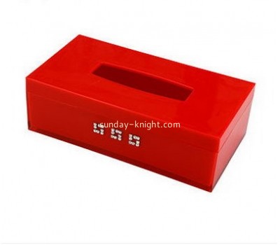 Customized acrylic square plastic box facial tissue box plastic organizer box DBK-076
