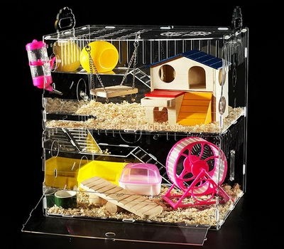 Acrylic plastic supplier customize cheap bird habitat hamster cage PCK-077
