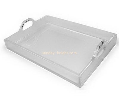Acrylic products manufacturer custom perspex serving trays with handles HCK-098