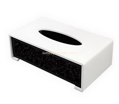 Acrylic plastic supplier custom perspex white tissue box cover HCK-118