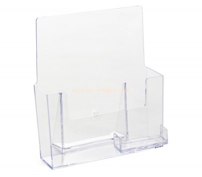 Acrylic display factory custom lucite fabrication brochure holder with business card holder BHK-200