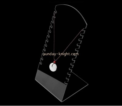 Black acrylic display stand for holding 4 necklace JDK-014