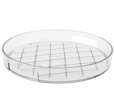Plexiglass factory custom acrylic coffee serving tray round perspex serving tray STK-223