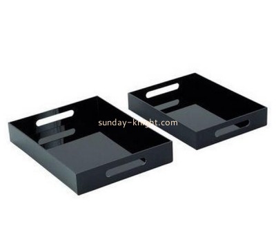 Custom acrylic coffee serving tray black plexiglass tea serving tray STK-247