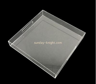 Acrylic display manufacturers customize serving trays holders with handles ODK-086