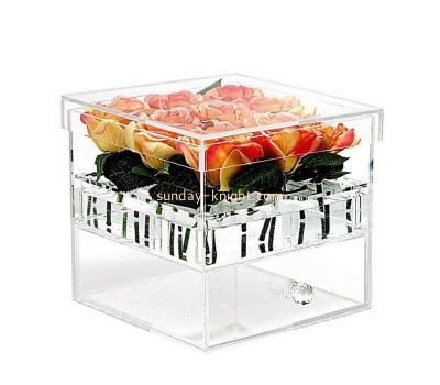 OEM custom acrylic rose box lucite flower gift box DBK-1395