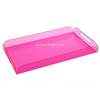 Custom acrylic serving tray plexiglass pink coffee serving tray STK-252