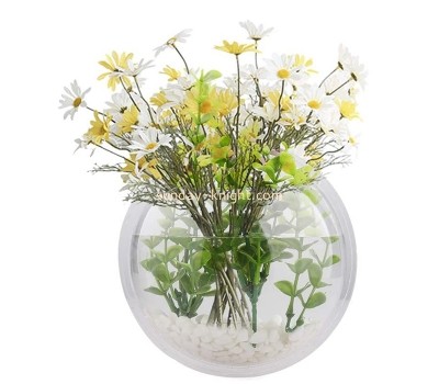 Acrylic boxes supplier custom perspex wall fish bowl decoration planter FTK-033