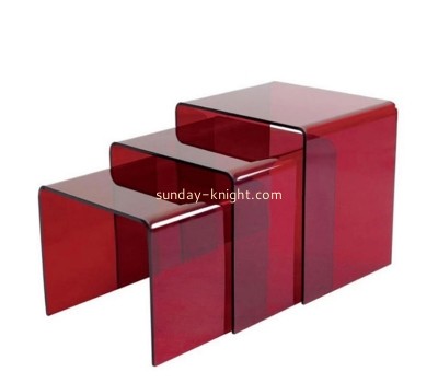 Red acrylic side table with three sizes AFK-020