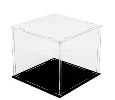 Plexiglass products supplier custom acrylic show case with black base DBK-1416