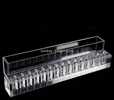 China lucite supplier custom acrylic lipstick display holders block with lid MDK-479
