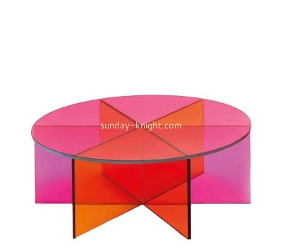 China perspex supplier custom colorful acrylic round dining table AFK-348