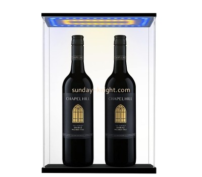 Perspex display supplier custom acrylic dustproof LED show case for wine WDK-233