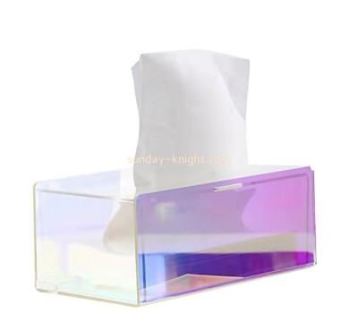 China perspex manufacturer custom rainbow plexiglass facial tissue holder box HCK-211
