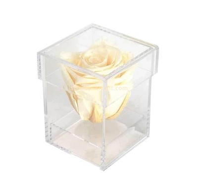 Custom clear acrylic rose gift box with lid DBK-1427