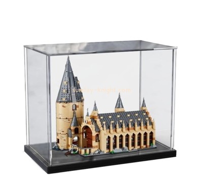 Custom clear acrylic model castle show case with black base DBK-1428