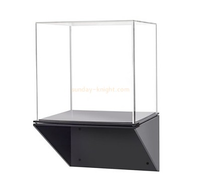 Custom clear acrylic wall mounted show case with black base DBK-1430