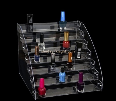 Custom clear plexiglass 7 tiers nail polish bottle display riser MDK-481
