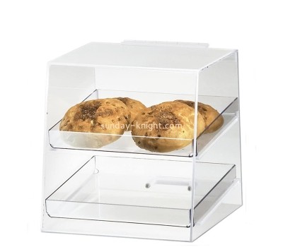Custom acrylic 2-layer bread dessert display case FSK-222