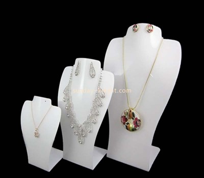 Custom acrylic countertop necklace bust display stands JDK-737