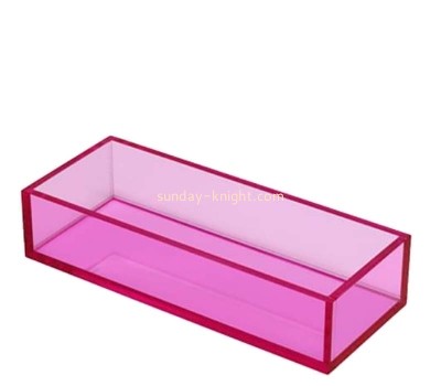 Custom translucnet pink acrylic storage box DBK-1435