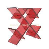 Elevate Your Wine Display with Custom Acrylic Lattice Freestanding 5 Bottle Wine Holder