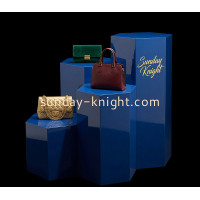 Custom Hexagon Acrylic Retail Handbags Display Plinths: Stylish Solutions for Luxury Product Presentation