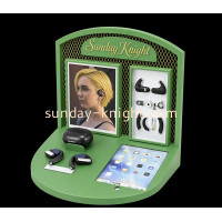 Custom Acrylic Retail Wireless Earphone LED Display Stand