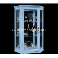 Elevate Retail Security and Presentation with Custom Hexagon Acrylic Lockable Jewelry Display Cabinets