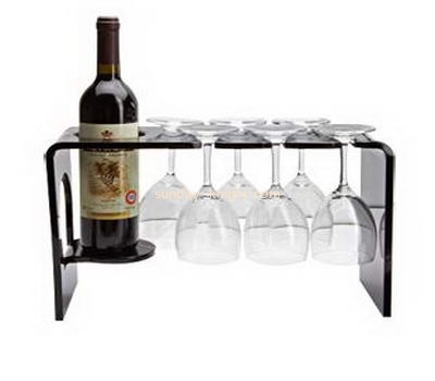 Black lucite display stand with six cups and one wine bottle WDK-024
