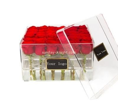 Custom clear acrylic rose and flower boxes DBK-098