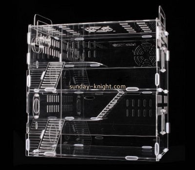 Custom acrylic double floors terrarium best hamster reptile cages PCK-005