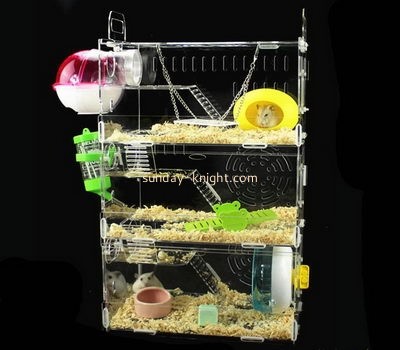 Acrylic suppliers custom large acrylic plastic hamster bird breeding cages PCK-058