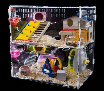 Plexiglass manufacturer custom acrylic large bird hamster cage for sale PCK-060