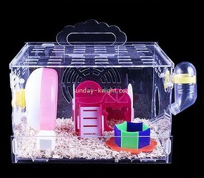 Perspex box manufacturers customize plastic hamster cages house with tubes PCK-098