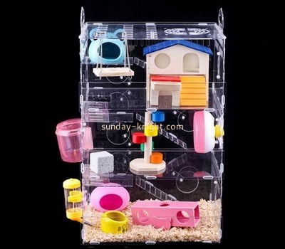 Acrylic boxes suppliers customize large all plastic syrian hamster cages for sale PCK-103