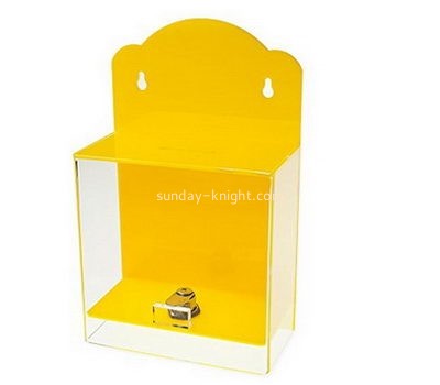 Custom and wholesale clear acrylic church donation box with lock DBK-121