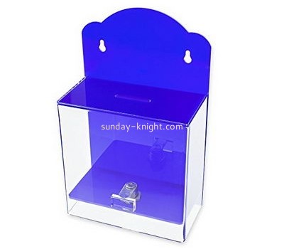 Custom and wholesale cheap acrylic donation boxes with locks DBK-122
