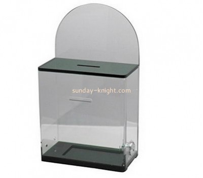 Custom and wholesale acrylic charity coin collection boxes DBK-139