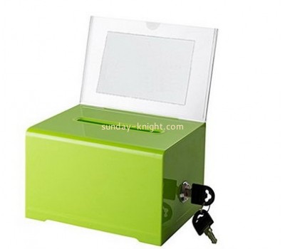 Custom and wholesale acrylic fundraising money box DBK-146