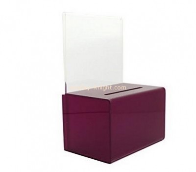 Custom and wholesale acrylic charity donation boxes for sale DBK-147