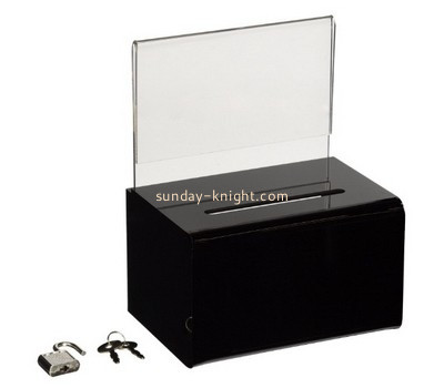 Customized acrylic cash donation box DBK-158