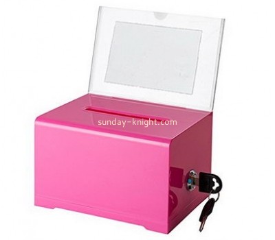 Customized acrylic cheap charity boxes DBK-162