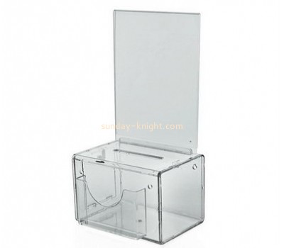 Customized acrylic charity collection boxes for sale DBK-181