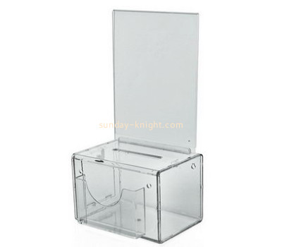 Customized acrylic charity collection boxes for sale DBK-181