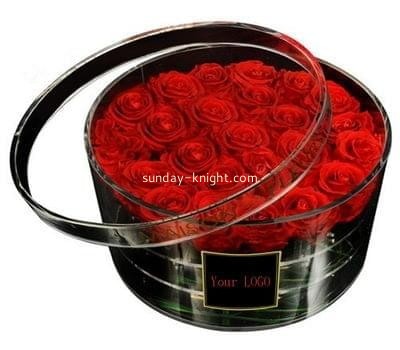 Customized round acrylic red rose box DBK-375
