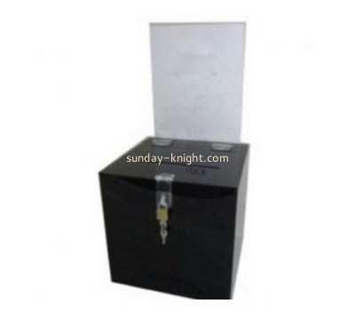 Customized black acrylic cheap ballot boxes DBK-376