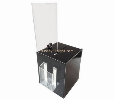 Customized black acrylic voting box DBK-379