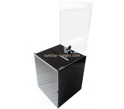 Customized black acrylic ballot box for sale DBK-382